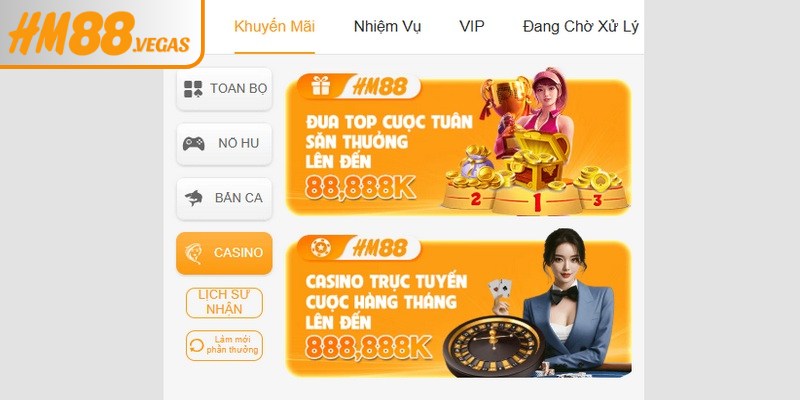 Người chơi sẽ được tiếp cận với hàng loạt CTKM khi chơi tại sảnh