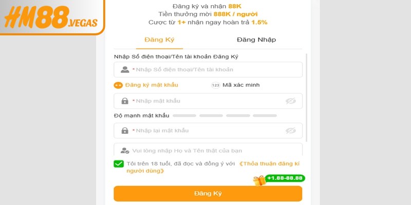 Trước khi bắt đầu đăng ký HM88 bạn cần tuân thủ mọi điều kiện đang có