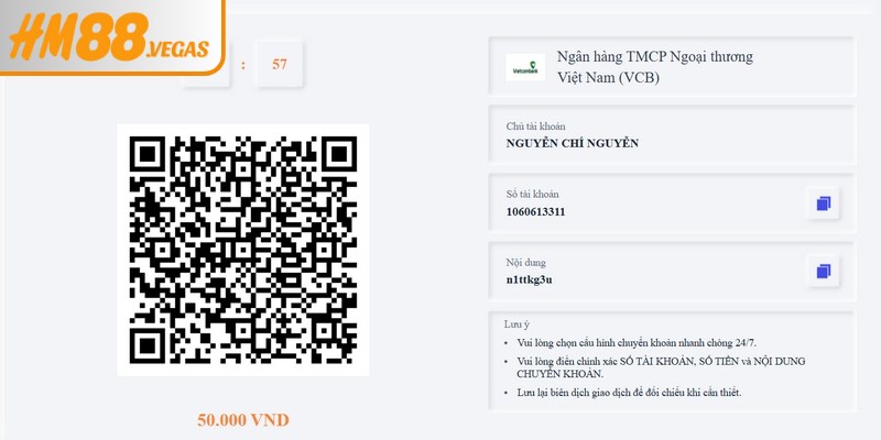 Thực hiện nạp tiền thông qua ngân hàng rất đơn giản chỉ vài bước