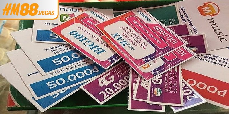 Hình thức rút tiền HM88 phổ biến là thẻ cào điện thoại